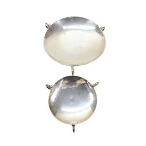Designer Silver Tone Hammered Metal Serving Trays with Feet 7"/11.5"